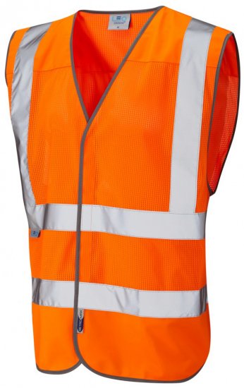 Leo Arlington Coolviz Waistcoat Hi-Vis Orange - Roupa de trabalho - Roupa de Trabalho Tamanho Grande Homem