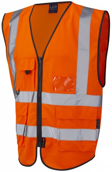 Leo Lynton Superior Waistcoat Hi-Vis Orange - Roupa de trabalho - Roupa de Trabalho Tamanho Grande Homem