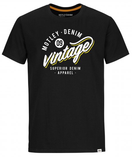 Motley Denim Worthing T-Shirt Black - T-shirts - T-shirts Homem Tamanhos Grandes