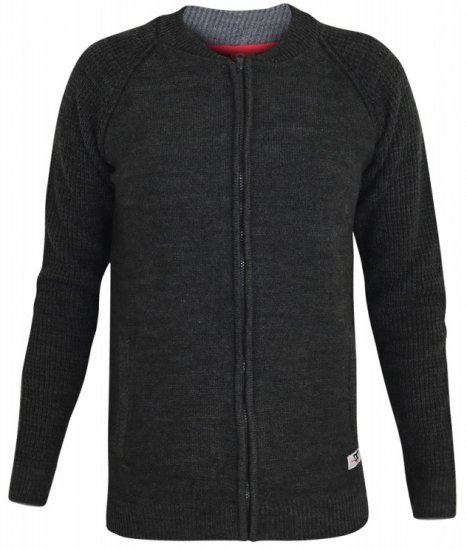 D555 Xavier Knitted Bomber Charcoal - Sweatshirts & hoodies - Sweatshirt & Camisolas com Capuz tamanhos grandes