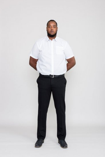 D555 Yarmouth Four Way Stretch Trouser With Flexible Waistband Black - Jeans & calças - Jeans & Calças Tamanhos Grandes Homem