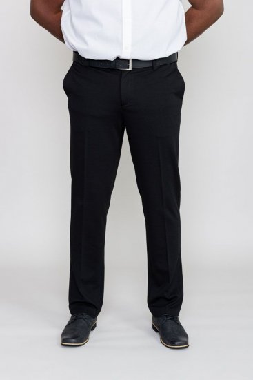 D555 Yarmouth Four Way Stretch Trouser With Flexible Waistband Black - Jeans & calças - Jeans & Calças Tamanhos Grandes Homem