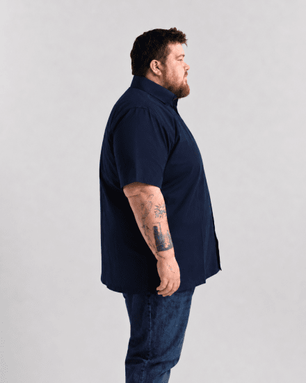 Motley Denim Zagreb Camisa de manga curta Azul marinho - Camisas - Camisas Homem Tamanhos Grandes