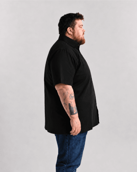 Motley Denim Zagreb Camisa de manga curta Preto - Camisas - Camisas Homem Tamanhos Grandes